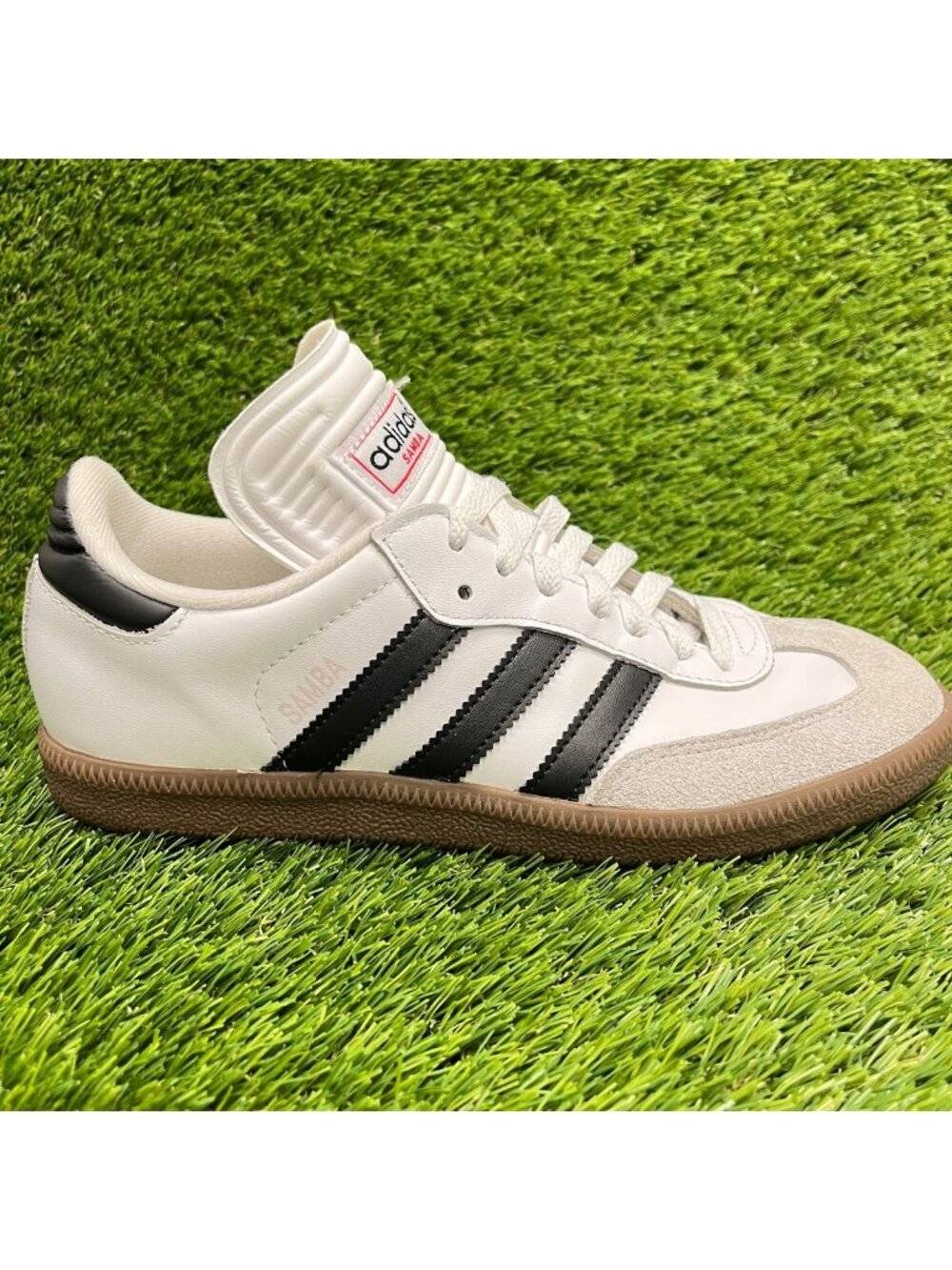 Adidas Samba Classic Mens Size 6.5 White Black Athletic Skate Shoes Sneakers